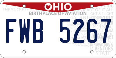 OH license plate FWB5267