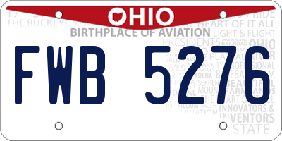 OH license plate FWB5276