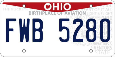 OH license plate FWB5280