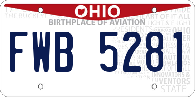 OH license plate FWB5281