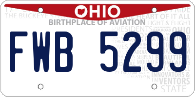 OH license plate FWB5299