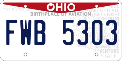 OH license plate FWB5303