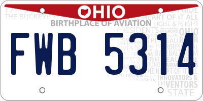 OH license plate FWB5314