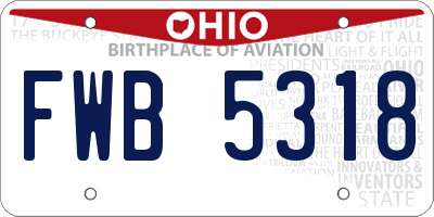 OH license plate FWB5318