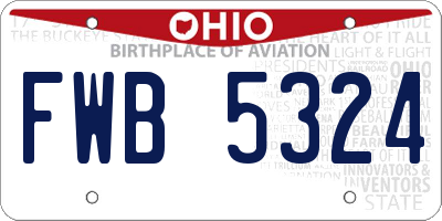 OH license plate FWB5324