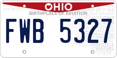 OH license plate FWB5327