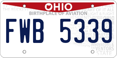 OH license plate FWB5339