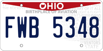OH license plate FWB5348