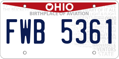 OH license plate FWB5361