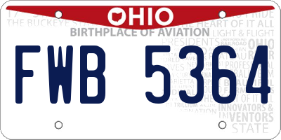 OH license plate FWB5364