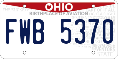 OH license plate FWB5370