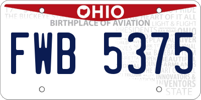 OH license plate FWB5375