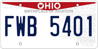 OH license plate FWB5401