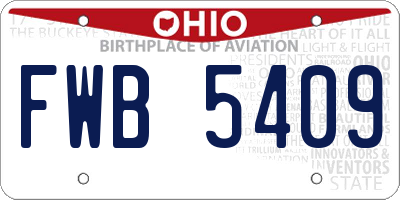 OH license plate FWB5409