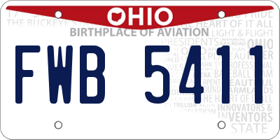OH license plate FWB5411