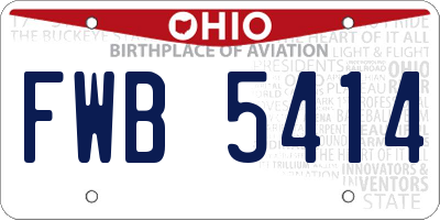 OH license plate FWB5414