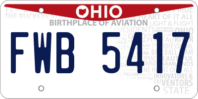 OH license plate FWB5417