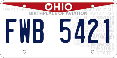 OH license plate FWB5421