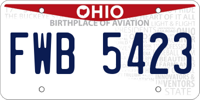 OH license plate FWB5423