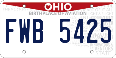 OH license plate FWB5425
