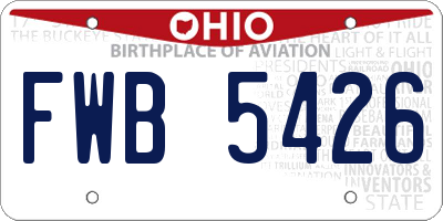 OH license plate FWB5426