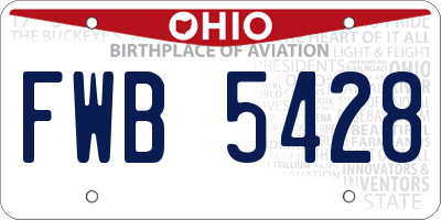 OH license plate FWB5428