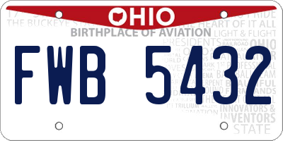 OH license plate FWB5432