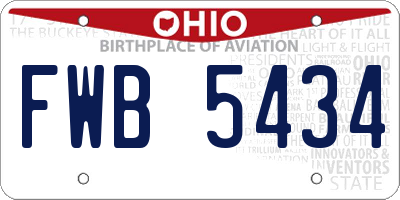 OH license plate FWB5434