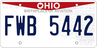 OH license plate FWB5442