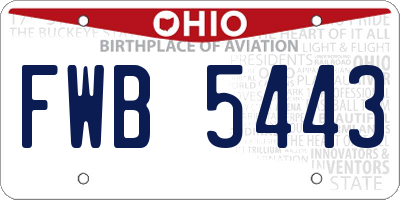 OH license plate FWB5443