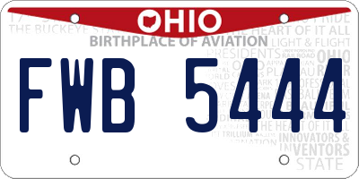 OH license plate FWB5444