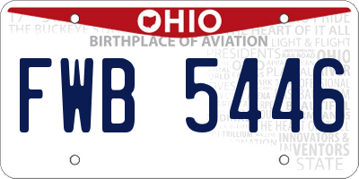 OH license plate FWB5446