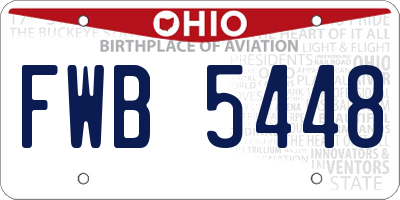 OH license plate FWB5448