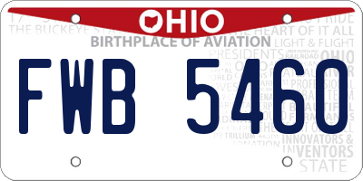 OH license plate FWB5460