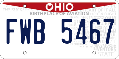 OH license plate FWB5467