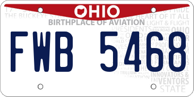 OH license plate FWB5468