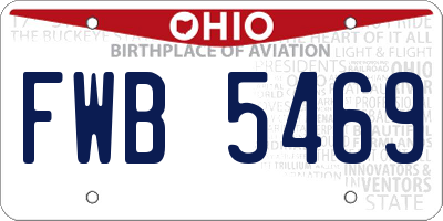 OH license plate FWB5469