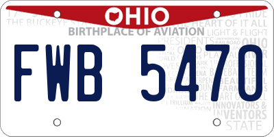 OH license plate FWB5470
