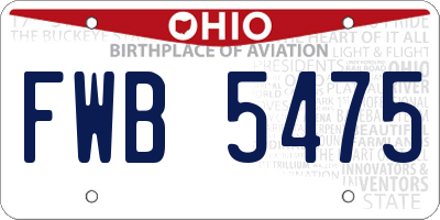 OH license plate FWB5475