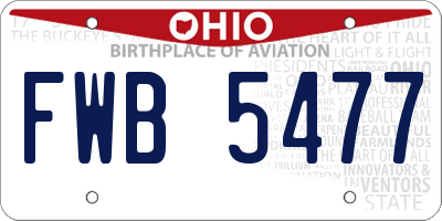 OH license plate FWB5477