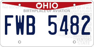OH license plate FWB5482