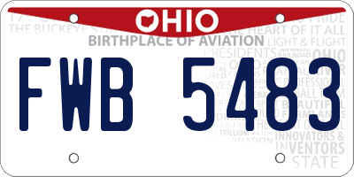OH license plate FWB5483