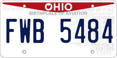 OH license plate FWB5484