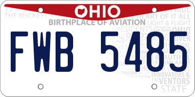 OH license plate FWB5485