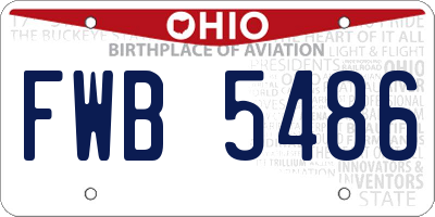 OH license plate FWB5486
