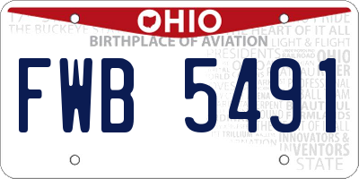 OH license plate FWB5491