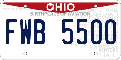 OH license plate FWB5500