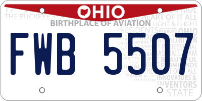 OH license plate FWB5507