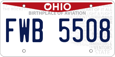 OH license plate FWB5508