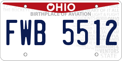 OH license plate FWB5512